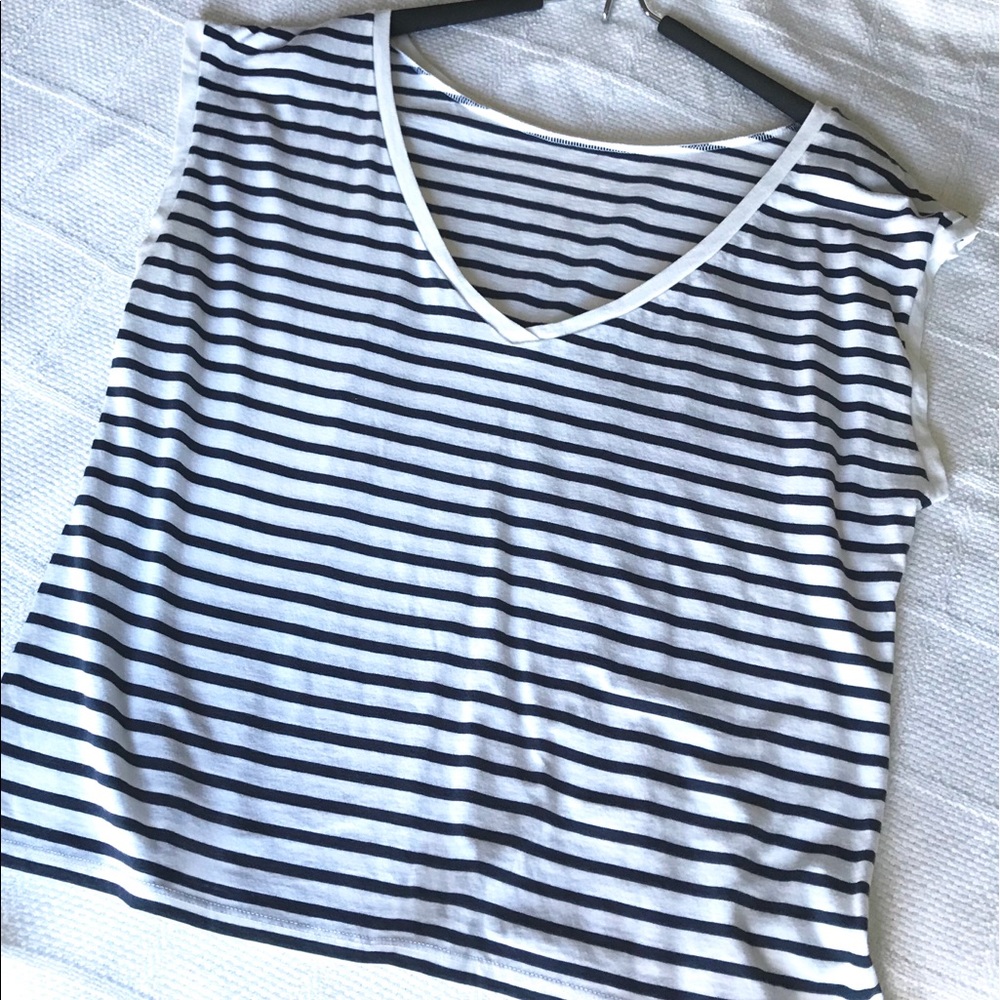Light, breezy, navy-striped top